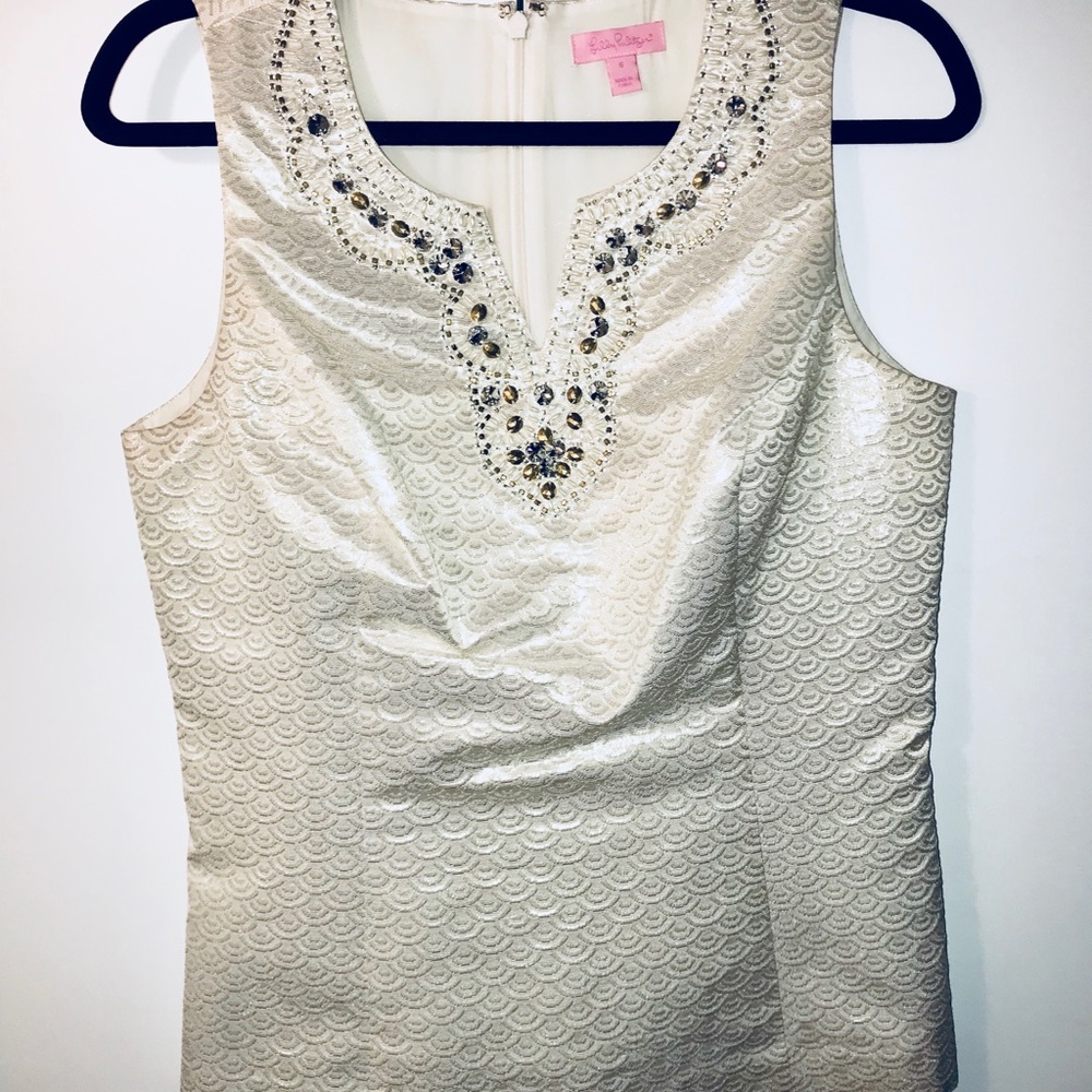 Off white Lilly Pulitzer sleeveless blouse